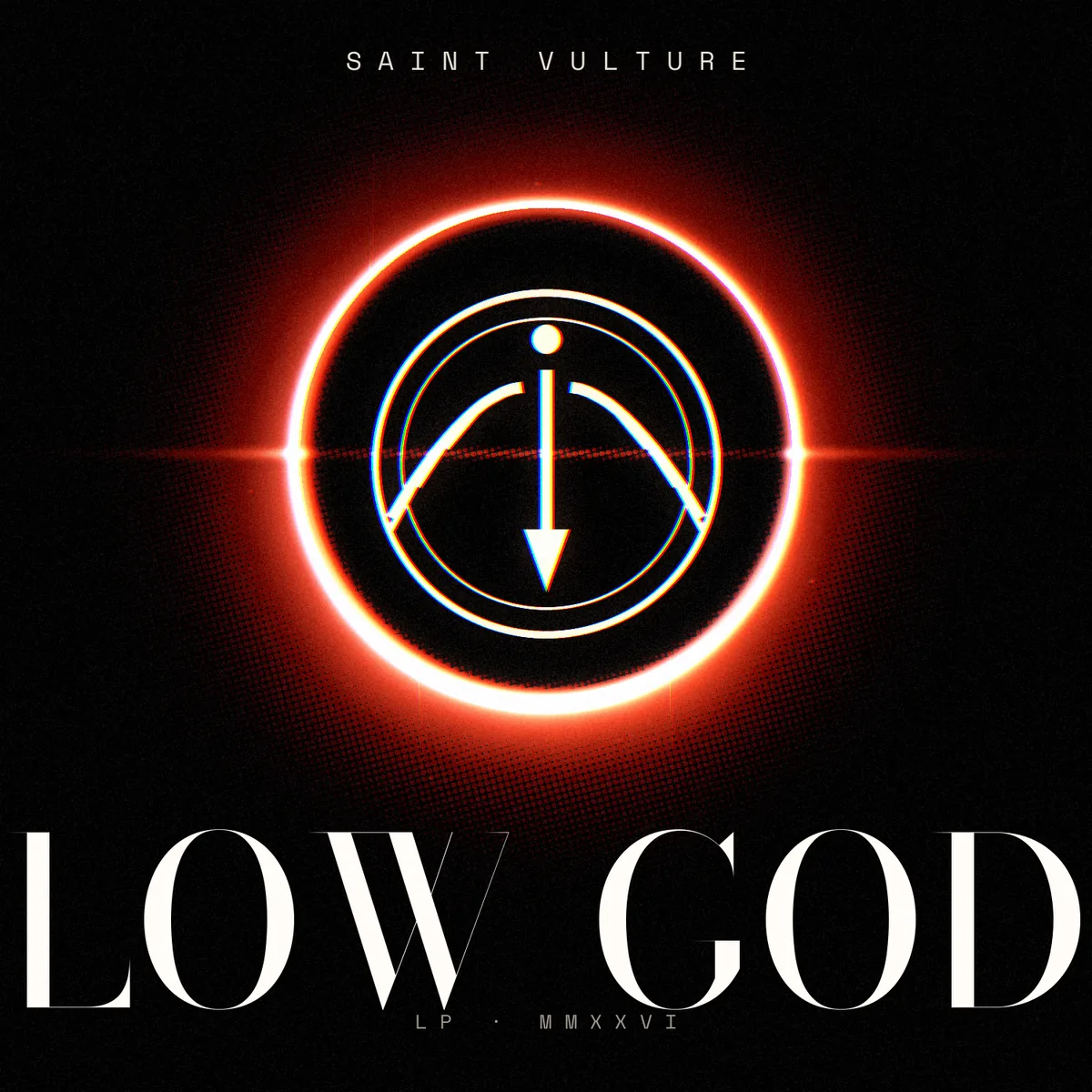 Low God album sleeve: a burning eclipse ring above the vulture sigil.